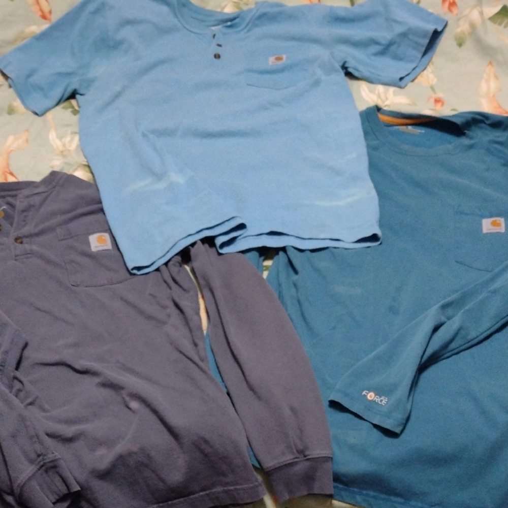 3 Set CARHARTT Men's Size Medium M Work-Worn / Grunge Shirts LIGHTLY STAINED